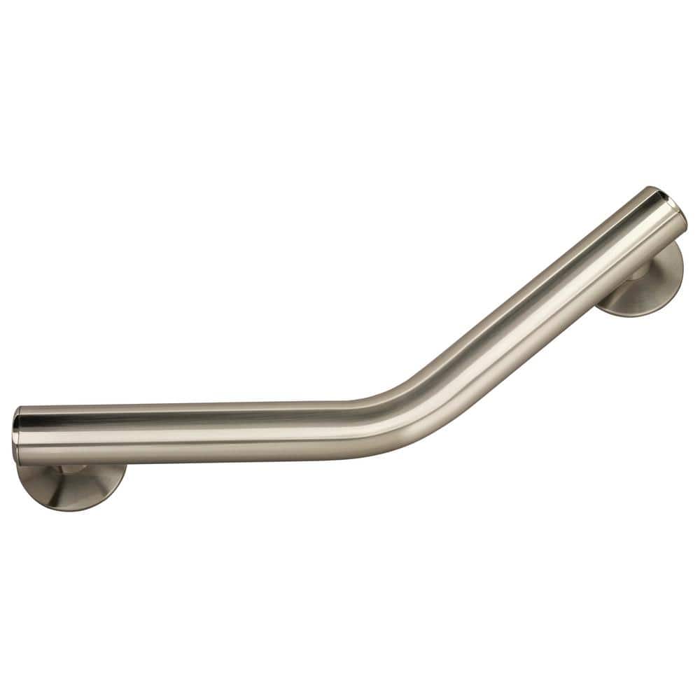 16 in. x 1-1/4 in. Concealed Screw Decorative Angled Assist Bar in Brushed Nickel