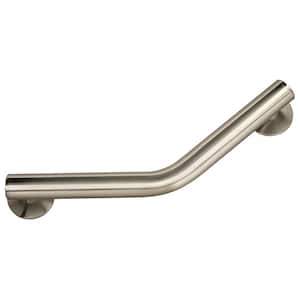 16 in. x 1-1/4 in. Concealed Screw ADA-Compliant Decorative Angled Grab Bar in Brushed Nickel