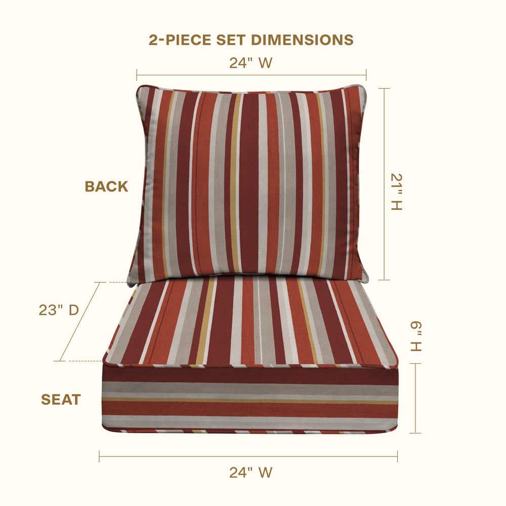 Stripe Brick Outdoor Deep Seating Cushion Set