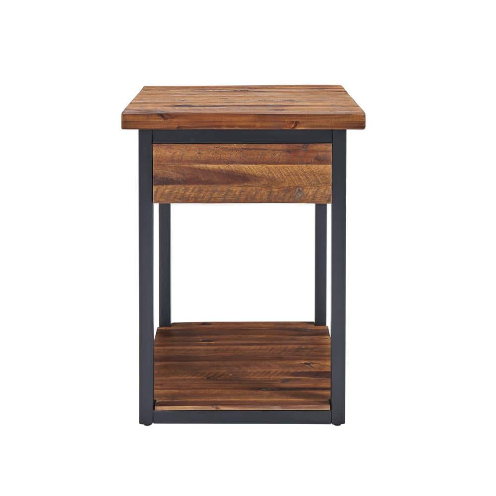 Claremont 46'' Rustic Wood and Metal Console Table with Storage