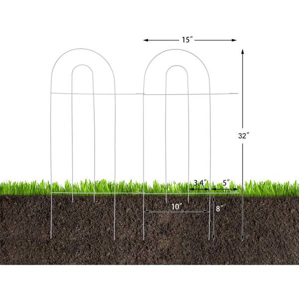 20Pack Mr.Garden Edging Fence Metal Garden Patio Border Fences 15"x32",Black 