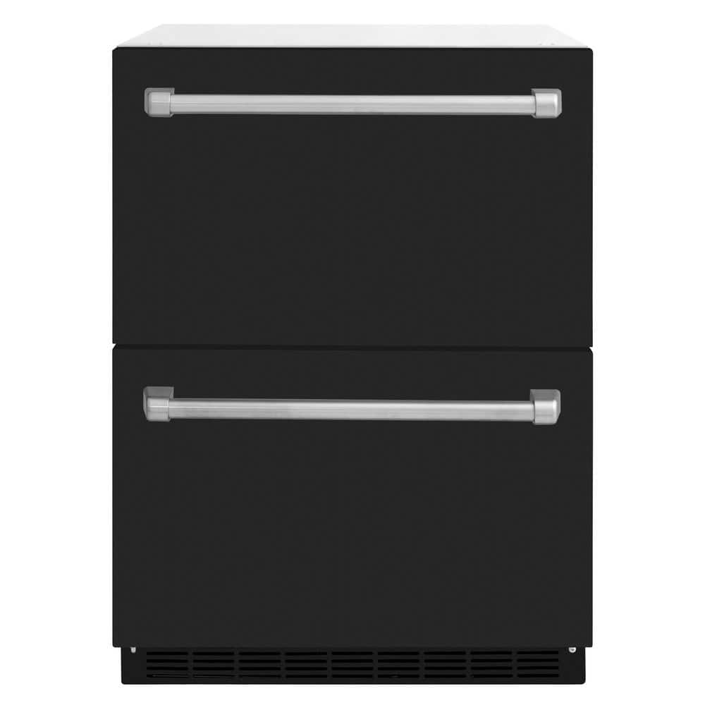 Touchstone 24 in. 4.6 cu. ft. Drawer Refrigerator with Matte Black Doors