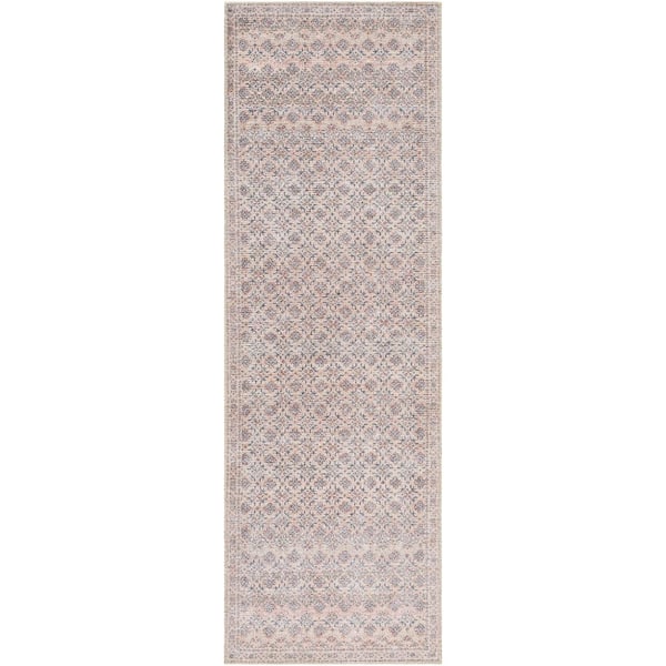 Vinny Orange/Charcoal Traditional 3 ft. x 8 ft. Indoor Area Rug