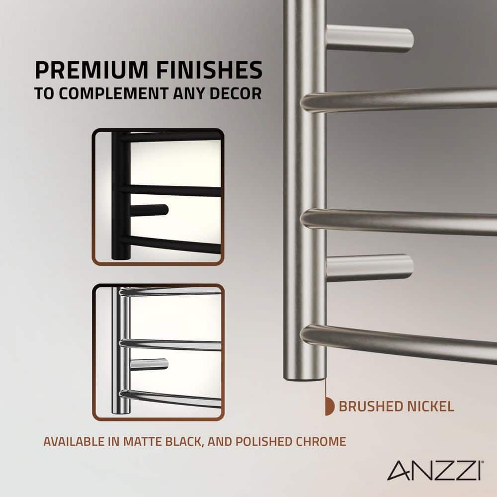 Brushed Nickel 4-Bar Wall Mounted Electric Towel Warmer