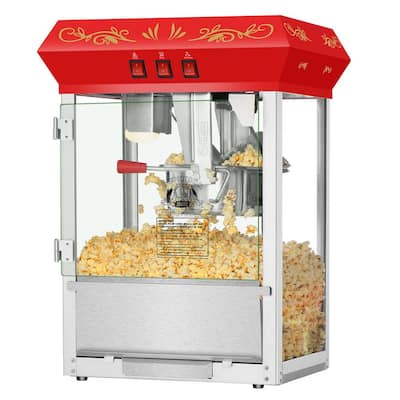 GREAT NORTHERN 8 oz. Black Kettle, Warmer and 5 All-In-One Popcorn Packs  Lincoln Countertop Popcorn Machine - 3 Gal. Popcorn Popper 83-DT6037 - The  Home Depot