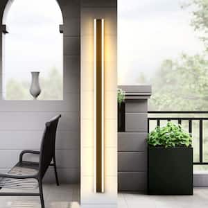 1-Light Black Modern Integrated LED Outdoor Wall Light Waterproof Porch Light Wall Lantern Sconce, 3000K Warm White