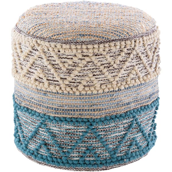 Livabliss Hasculf Denim Accent Pouf