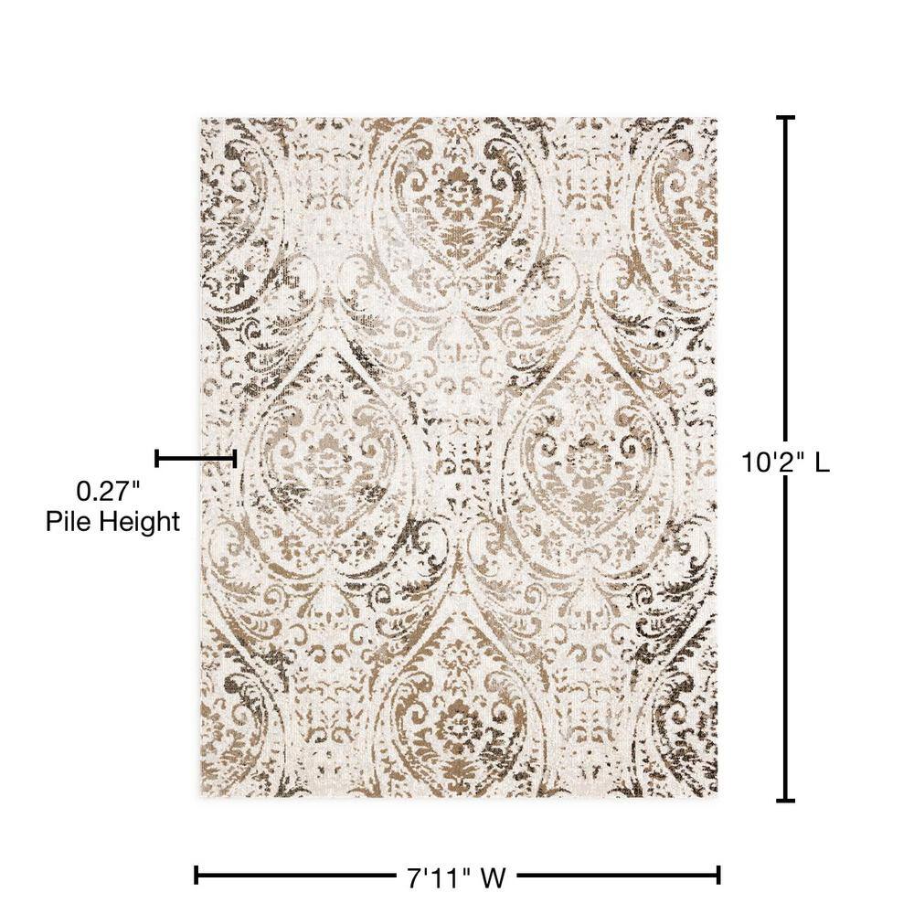 Sofia Juniper Ivory/Mustard Medallion Synthetic Area Rug