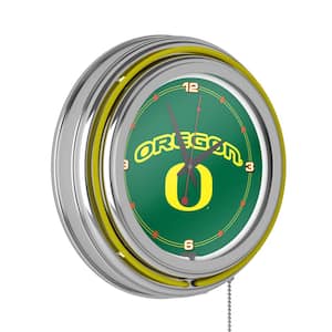 University of Oregon Yellow University of Oregon Lighted Analog Neon Clock