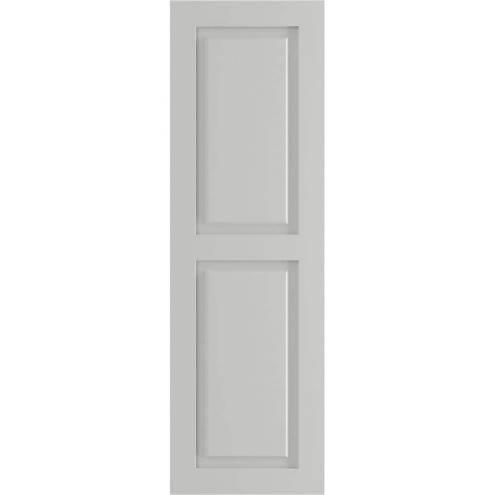 12 in. x 50 in. True Fit PVC 2 Equal Raised Panel Shutters Pair in Hailstorm Gray price history on PriceWatchPro
