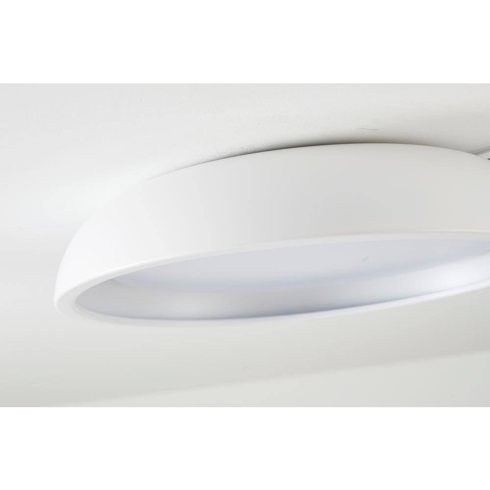 16" White Crystal LED Flush Mount Light with Brushed Nickel Frame