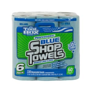 Z400 Blue 55-Count Roll of Shop Towel Cleaning Wipes (6-Pack)