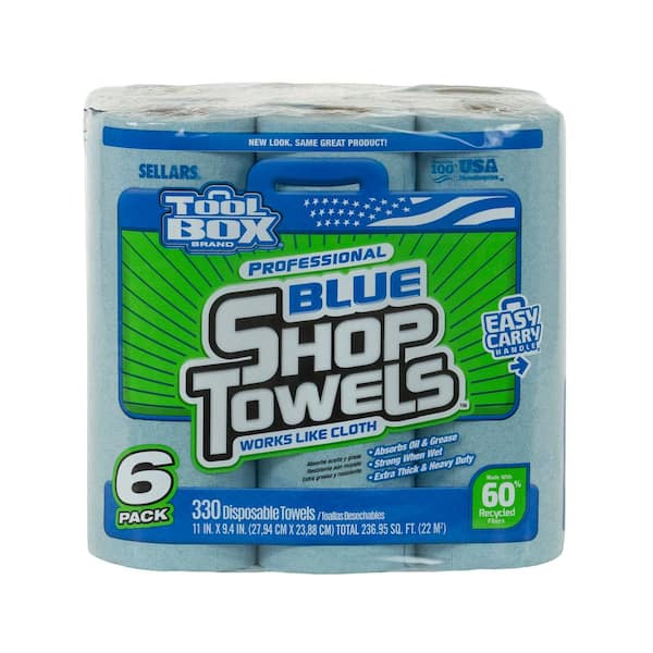 TOOLBOX Z400 Blue 55-Count Roll of Shop Towel Cleaning Wipes (6
