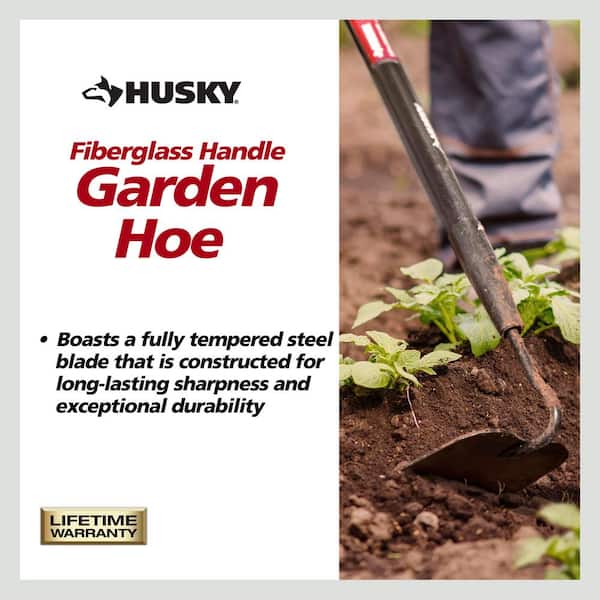 Husky 51 in. L Fiberglass Handle 6.25 in. Garden Hoe with Husky 51 in. L Fiberglass Handle 6.25 in. Garden Hoe with