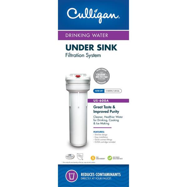 Culligan Filter US-600A Under-Sink Filter System Filtration D-20A 