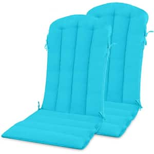 19.7 in. x 18.9 in. Aruba Blue Patio Adirondack Chair Cushion with Straps for Indoor and Outdoor (set of 2)