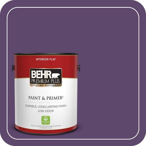 BEHR PREMIUM PLUS 1 gal. #S-G-660 Wild Grapes Flat Low Odor Interior Paint & Primer