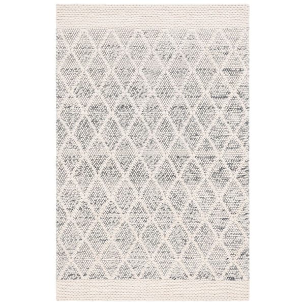 Natura 5 ft. x 8 ft. Gray/Ivory Geometric Diamond Area Rug