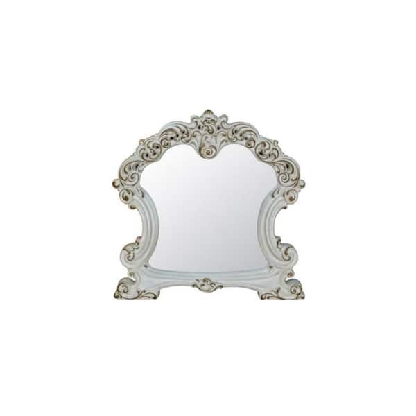 HomeRoots 47 in. W x 45 in. H Wood White Dresser Mirror