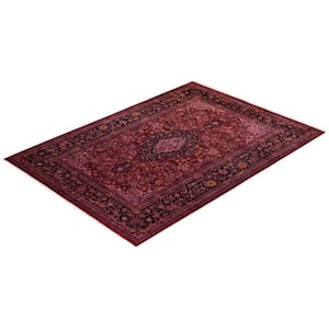 Red 6 ft. 0 in. x 9 ft. 0 in. Fine Vibrance One-of-a-Kind Hand-Knotted Area Rug