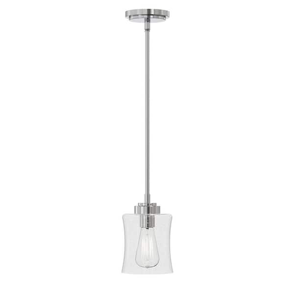 Abberly 1-Light 5.5 in. Brushed Nickel Plug and Play Pendant with SkyPlug