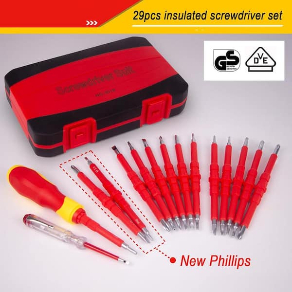 ヨシ　5p YICHUHAOXI 1000V Series 5.9 in. Shank 11-Bit Red Insulated