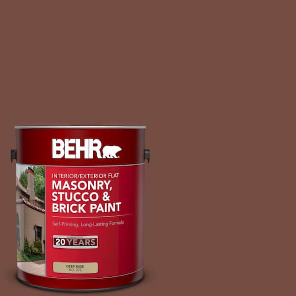 BEHR 1 gal. #SC-129 Chocolate Flat Interior/Exterior Masonry, Stucco and Brick Paint