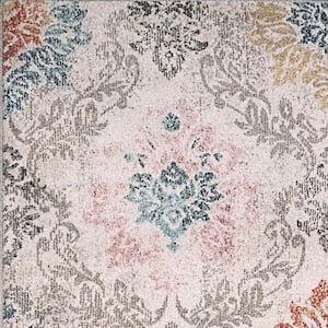 Soma 9 ft. 2 in. X 12 ft. 6 in. Ivory/Grey/Multi Damask Indoor Area Rug