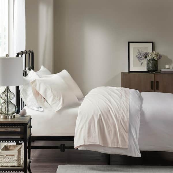 100% Percale Cotton 4pc Pillow Bed Sheet Set Beige/Ivory 800 Tc Extra Deep 