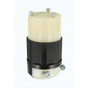 Leviton 20 Amp 120/208-Volt 3-Phase Locking Non-Grounding Plug, Black