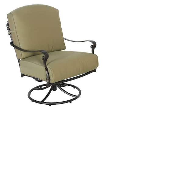 Hampton Bay Edington Swivel Rocker Patio Lounge Chair with Celery Cushion