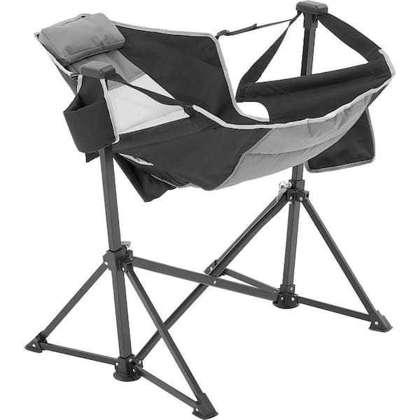 Reclining Camping Chair 300 lbs. Load, Hammock Lounge Chair with Cup Holder, Storage Bag, Headrest & Adjustable Backrest