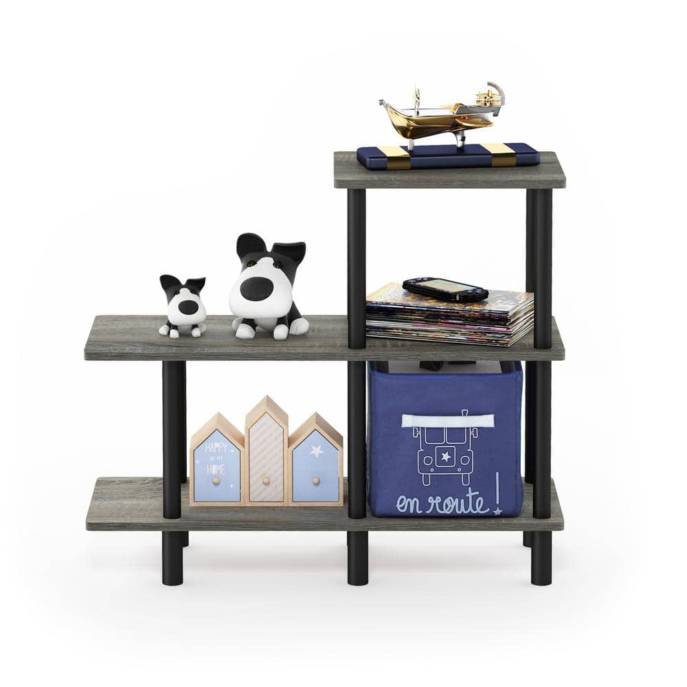 27.83 in. French Oak Gray Plastic 3-shelf Etagere Bookcase with Open Back price history on PriceWatchPro