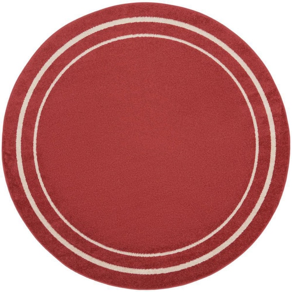Nourison Nourison Essentials Brick Ivory 4 ft. x 4 ft. Solid Contemporary Round Area Rug