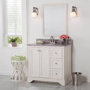 Stratfield 37 in. W x 22 in. D x 39 in. H Single Sink  Bath Vanity in Cream with Mineral Gray Cultured Marble Top
