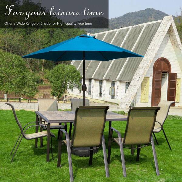 funsite patio umbrella Stylish, Not-Basic Umbrellas for $100 or Less or rectangle table with 4 GARSING 6.5-ft Steel Mint Green