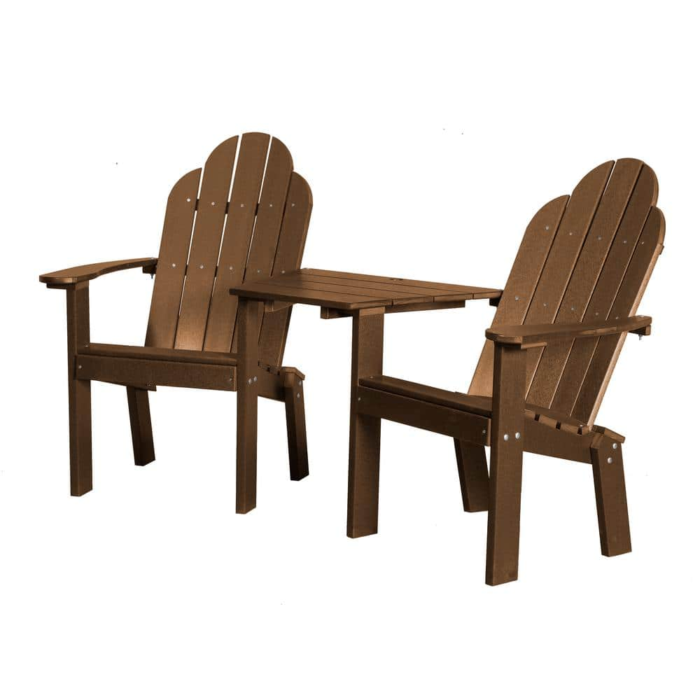 WILDRIDGE Classic Tudor Brown Plastic Outdoor Deck Chair Tete A Tete   Plastic Adirondack Chairs Lcc 229 Tb 64 1000 