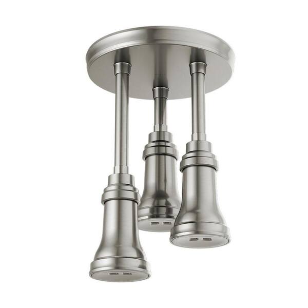 Delta Traditional 1-Spray Patterns 1.75 GPM 9.25 in. Ceiling Mount Fixed Shower Head with H2Okinetic in Stainless