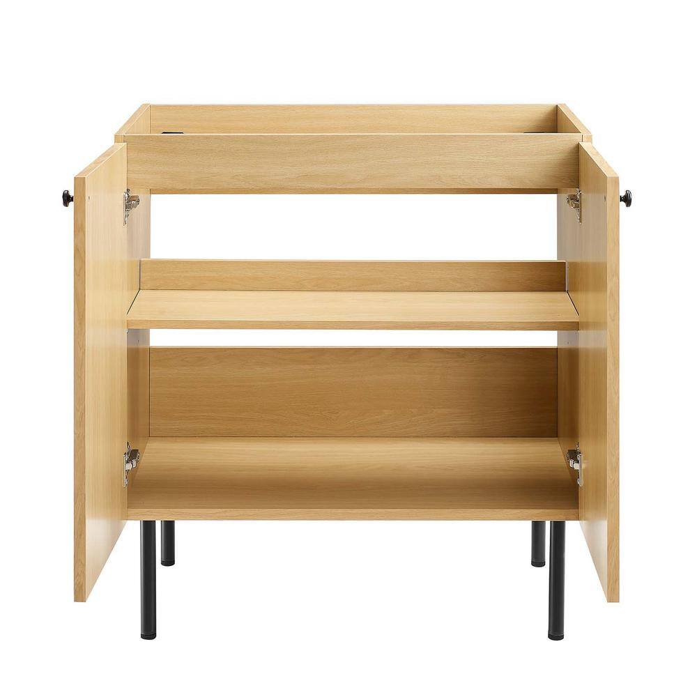 Chaucer 30" Oak Freestanding Bathroom Vanity with Rattan Doors