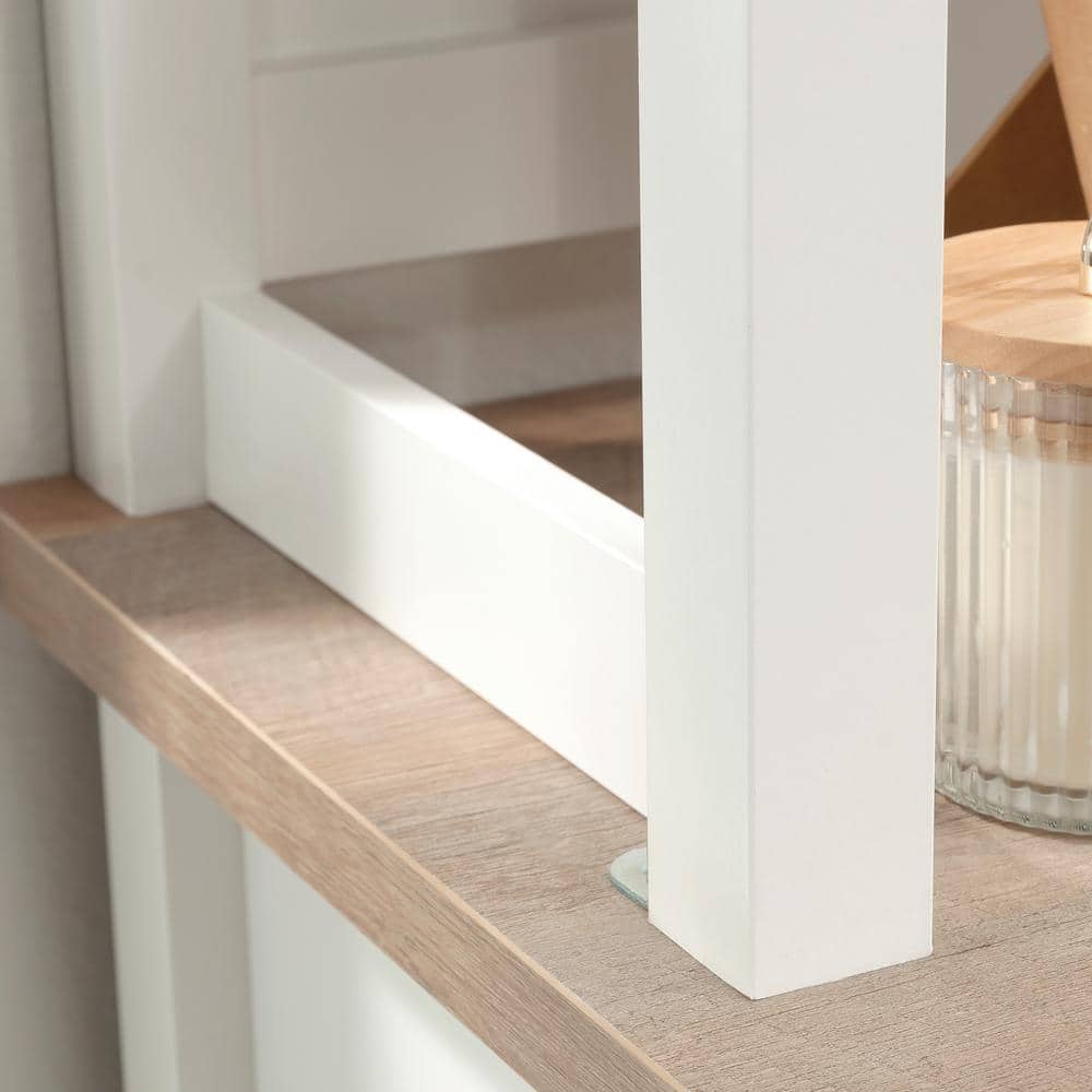 White and Oak Cottage Road Library Base with Hutch