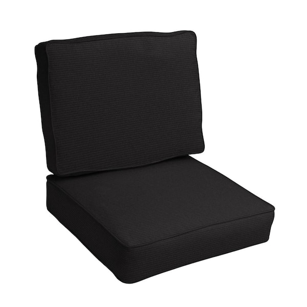 SORRA HOME 27 x 23 x 5 (2-Piece) Deep Seating Outdoor Dining Chair Cushion in ETC Coal