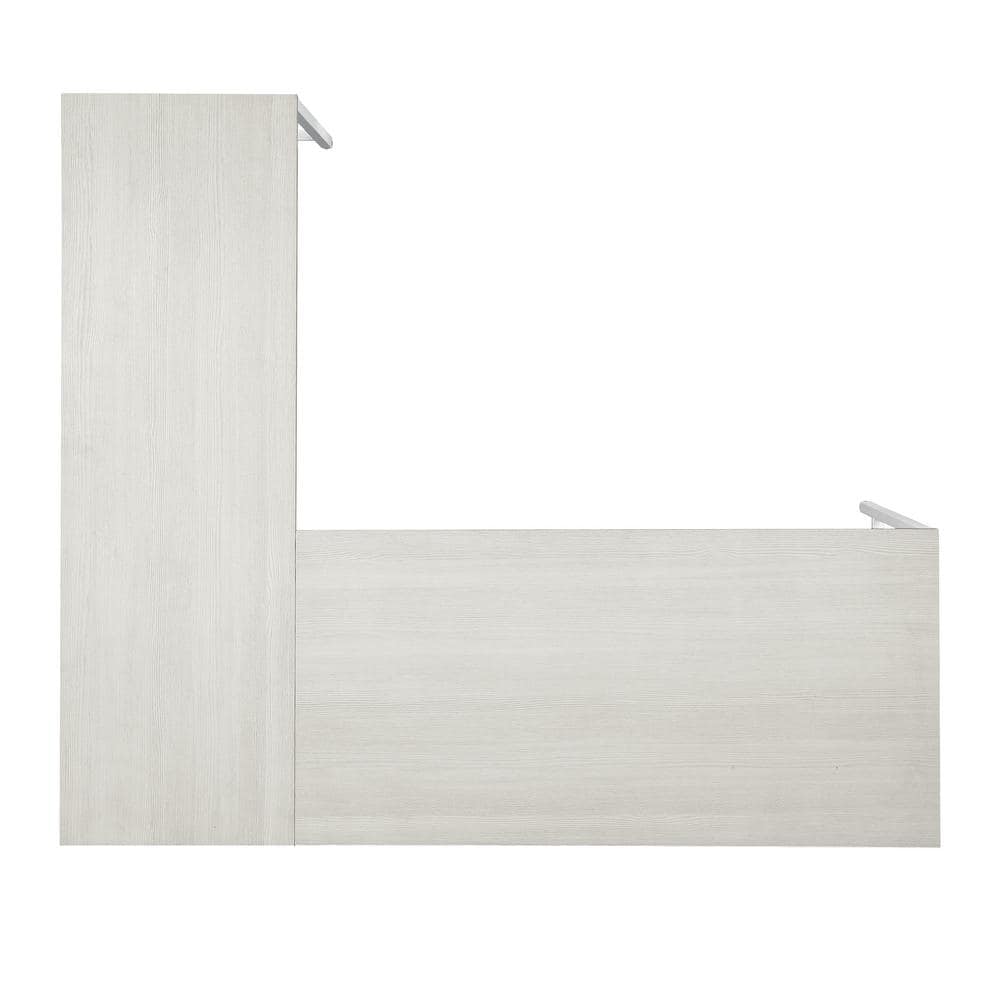 Contempo White Oak Adjustable L-Shaped Desk with Filing Drawer