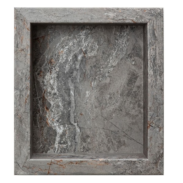 PALISADE 15.5 in. W x 3.75 in. H x 17.5 in. D Vinyl Waterproof Shower Niche Insert in Spanish Marble
