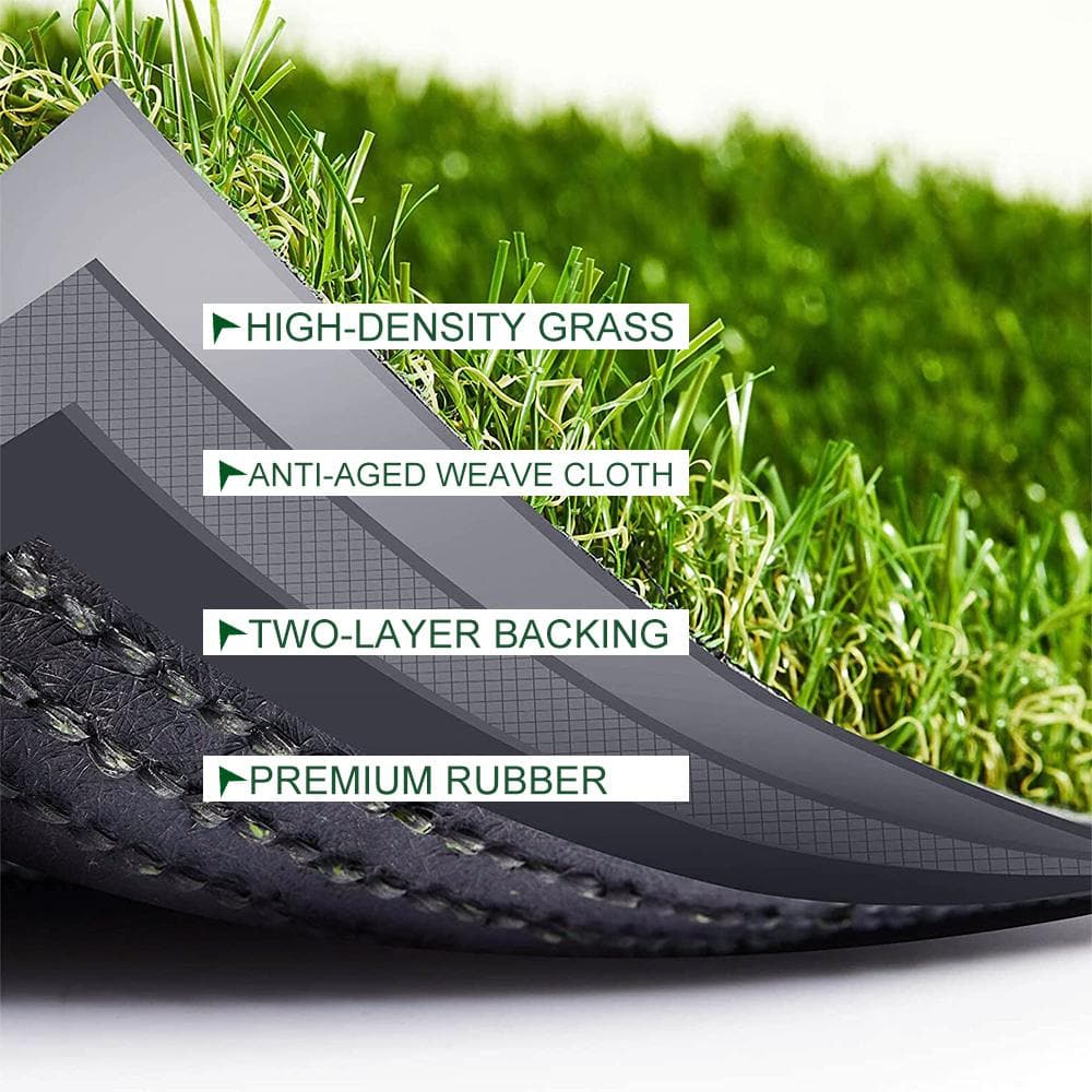 Premium Deluxe Green Artificial Grass Turf with Polyurethane Backing