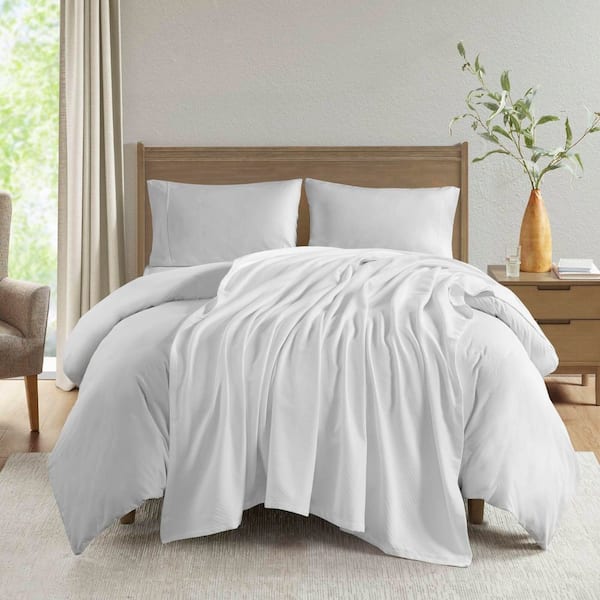 Madison Park White Liquid Cotton Full/Queen Blanket