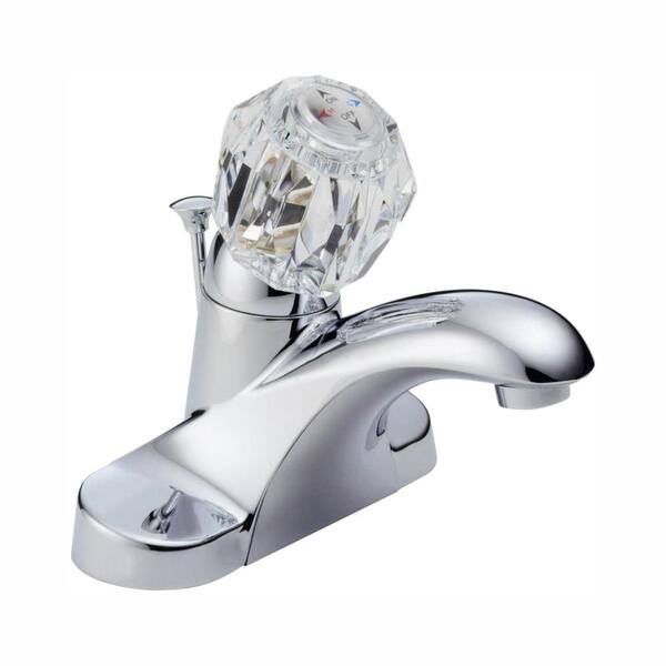 Delta Foundations 4 in. Centerset Single-Handle Bathroom Faucet with Metal Drain Assembly in Chrome