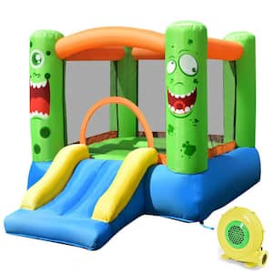 Multi-Color Kids Playing Inflatable Bounce House Jumping Castle Game Fun Slider 480-Watt Blower