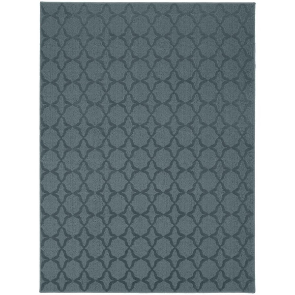 Garland Rug Sparta Sea Foam 5 ft. x 8 ft. Casual Tuffted Solid Color Trellis Polypropylene Area Rug