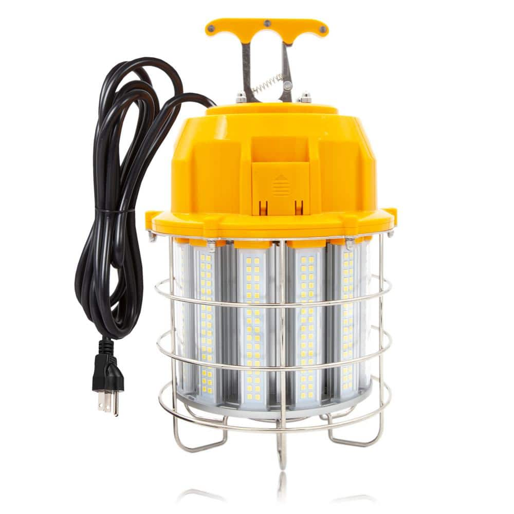 Maxxima 12,000 Lumens 100-Watt High Bay Temporary Job Site Hanging LED Linkable Work Light 360° Light and 10 ft. Power Cord