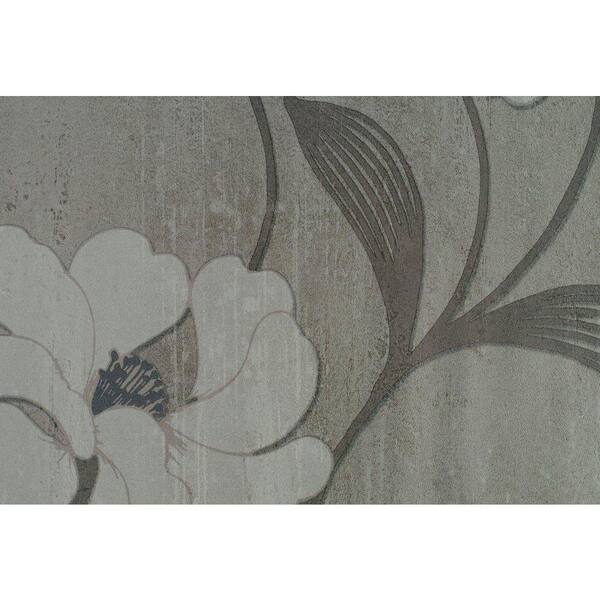 Washington Wallcoverings Deep Beige Tropical Floral Print Wallpaper